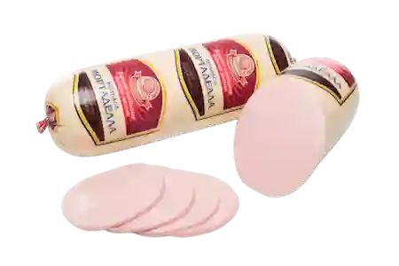 Вареное колбасное изделие мясное. Колбаса "Мортаделла " высшего  сорта