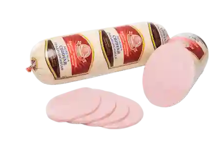 Вареное колбасное изделие мясное. Колбаса "Свиная традиционная" высшего  сорта