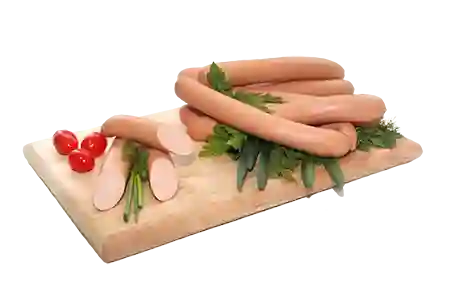 Вареное колбасное изделие мясное. Сосиски  "Венские" высшего сорта (натурин, упаковано в газовой среде, флоупак)